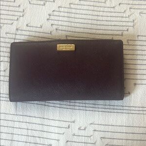 Kate Spade burgandy Wallet with Gold Accents